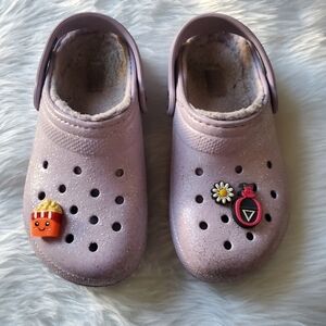 Crocs Lavender Glitter Girls Size 2 Crocs